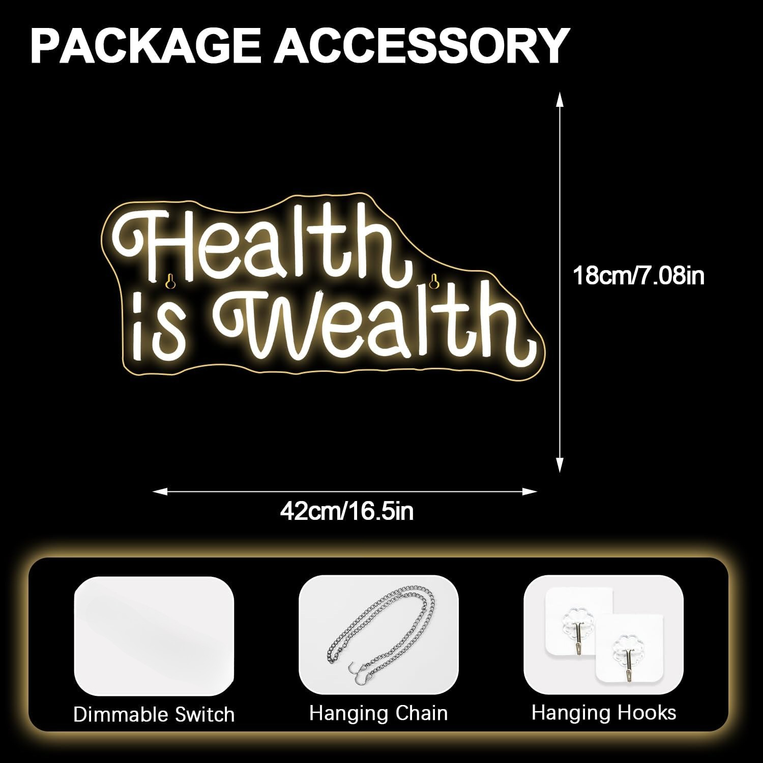 Health is Wealth Neon Sign USB - огляд і ціна Health Wellness Gym