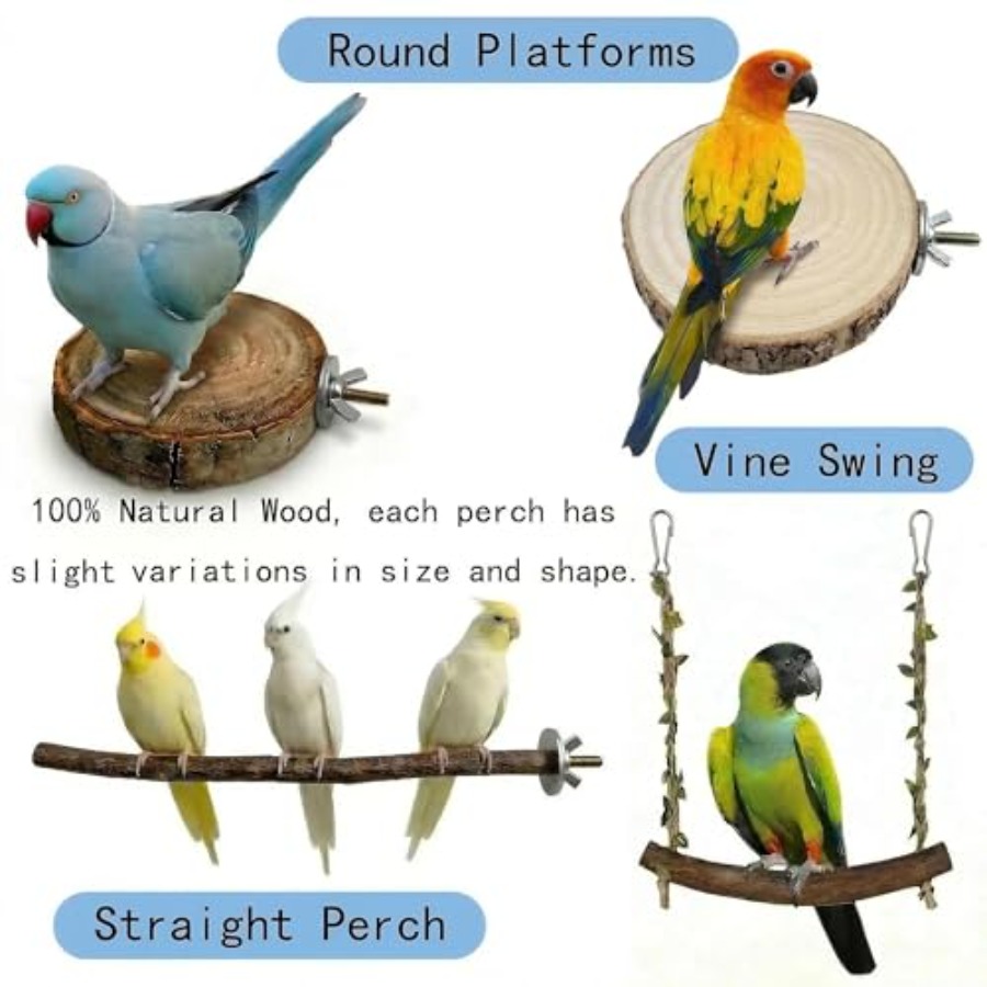 8PCS natural wood bird perches - огляд і ціна Health & Wellness Animal Hospital